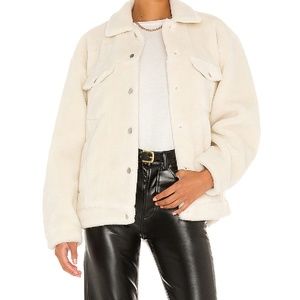 Annie Bing, Rory Oversized Faux Shearling Jacket In Cream